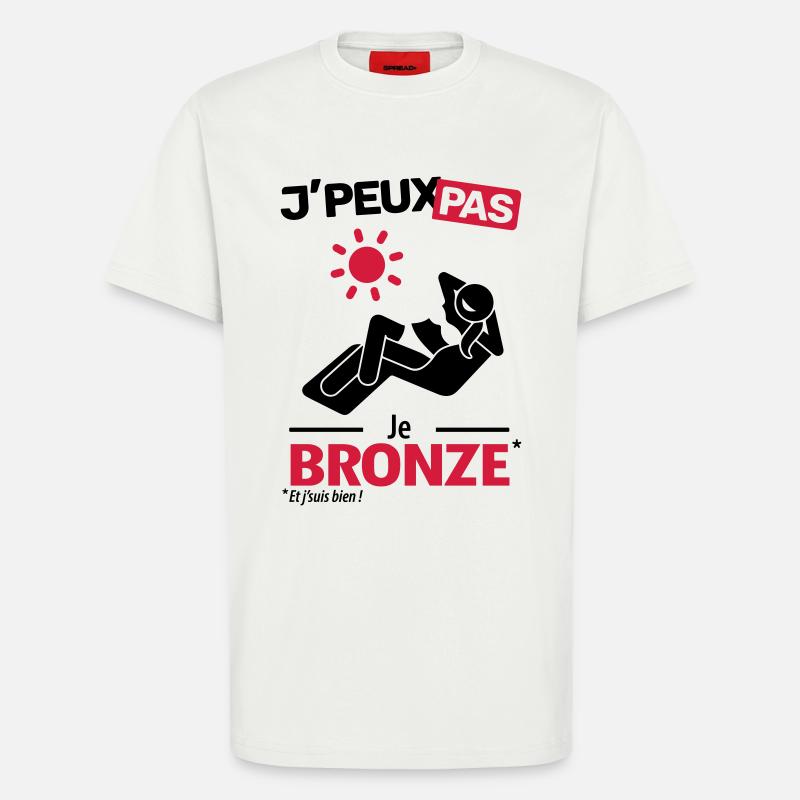 J'peux pas, je bronze - T-shirt bio décontracté fabriqué en UE - OFF WHITE