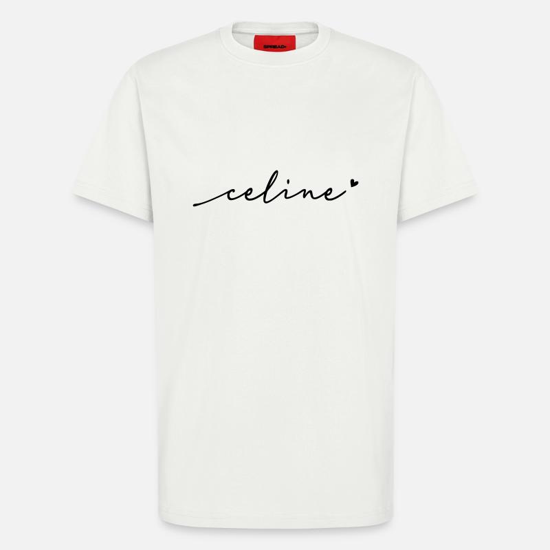 Celine Cursive Name - T-Shirt - made by SPREAD - OFF WHITE