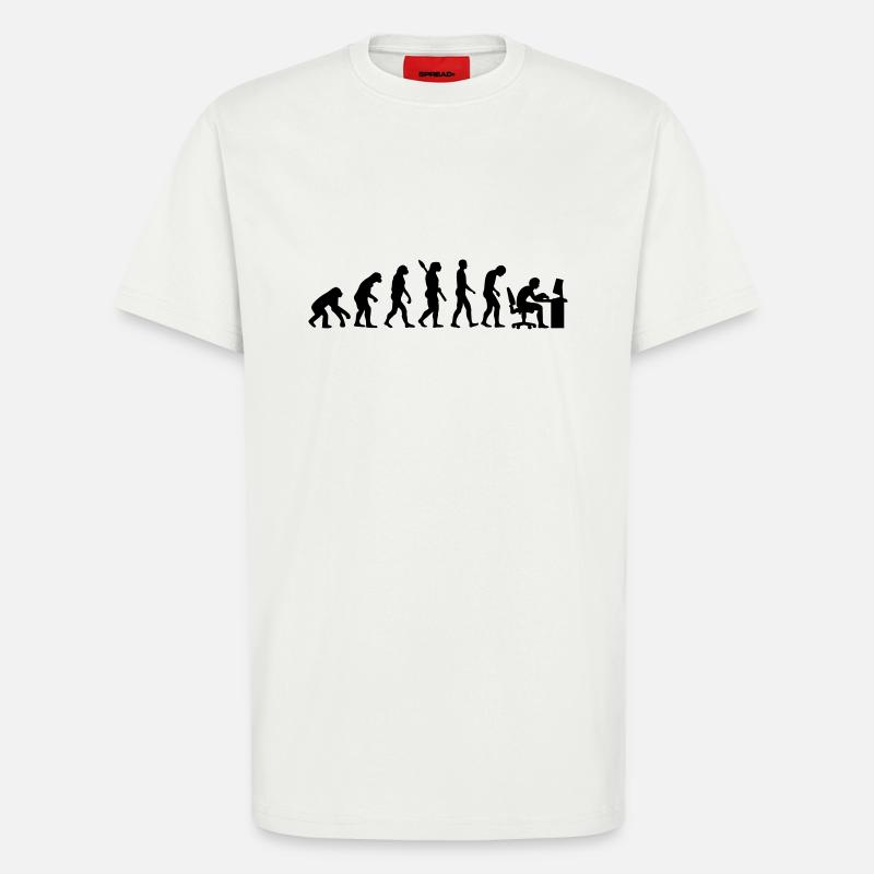 Évolution ordinateur - T-shirt bio décontracté fabriqué en UE - OFF WHITE