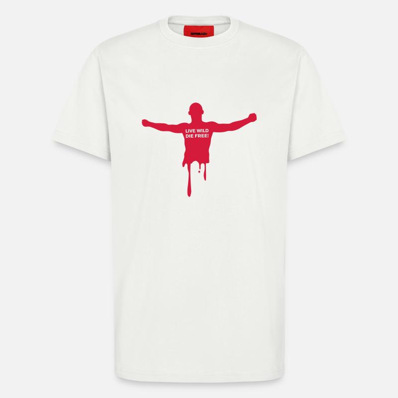 livewilddiefree - T-Shirt - made by SPREAD - OFF WHITE