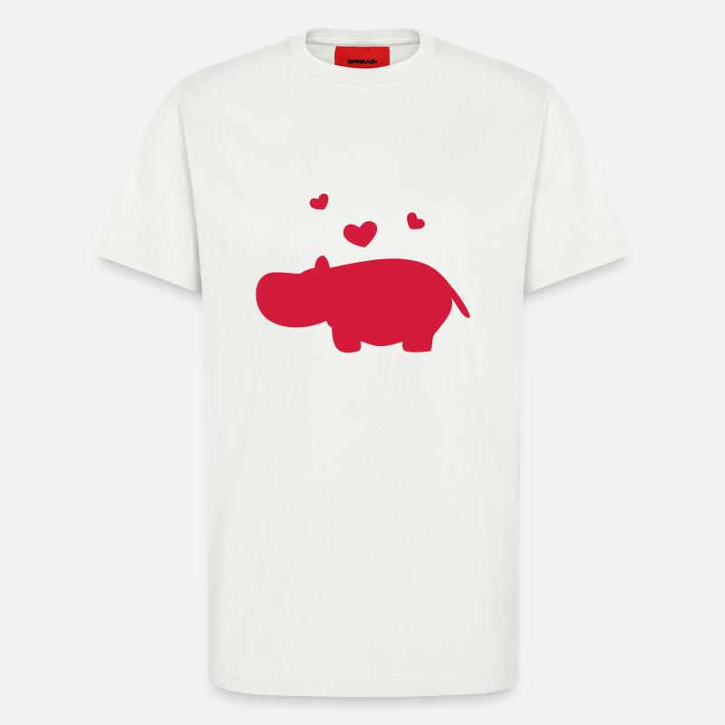 Nilpferd mit Herzen - T-Shirt - made by SPREAD - OFF WHITE