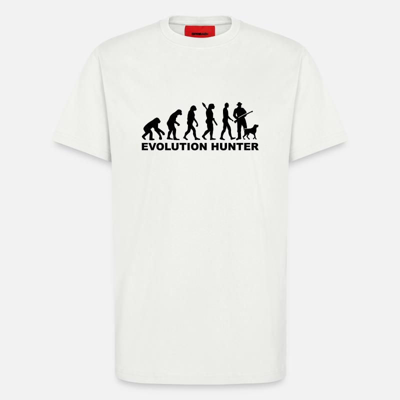 Evolution Hunter - T-shirt bio décontracté fabriqué en UE - OFF WHITE
