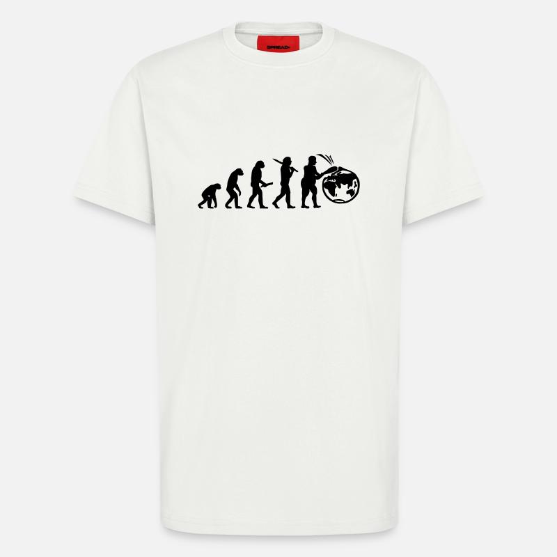 Evolution planete terre monde évolution - T-shirt bio décontracté fabriqué en UE - OFF WHITE