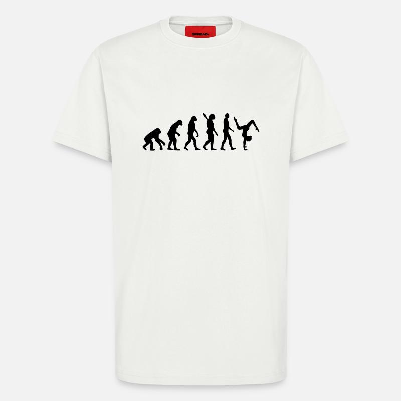 Évolution Gymnastique - T-shirt bio décontracté fabriqué en UE - OFF WHITE