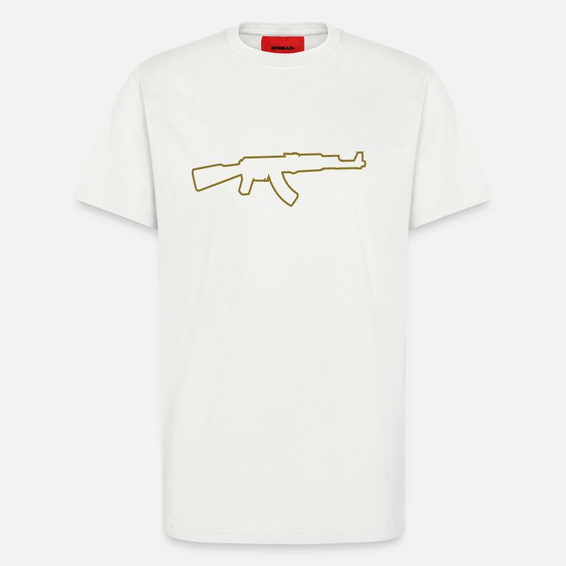 AK Outline - T-shirt bio décontracté fabriqué en UE - OFF WHITE