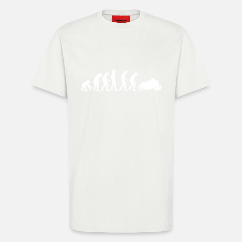 motorcycle evolution - T-Shirt - made by SPREAD - OFF WHITE