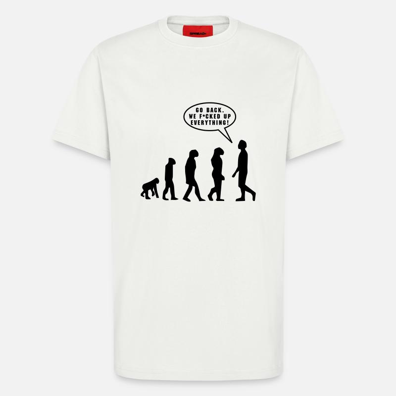 Evolution - T-shirt bio décontracté fabriqué en UE - OFF WHITE