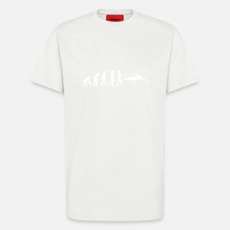 Evolution Schwimmen - T-Shirt - made by SPREAD - OFF WHITE