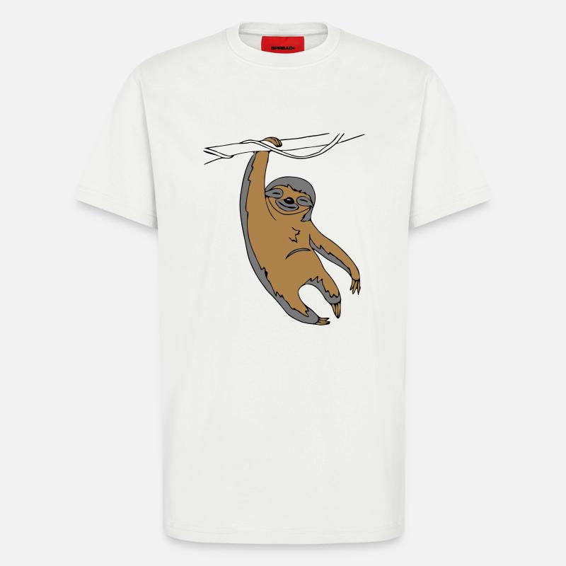 Faultier hängend am Baum - T-Shirt - made by SPREAD - OFF WHITE