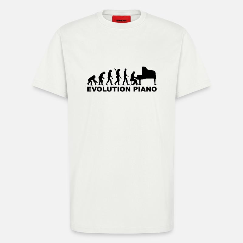 Evolution Piano - T-shirt bio décontracté fabriqué en UE - OFF WHITE