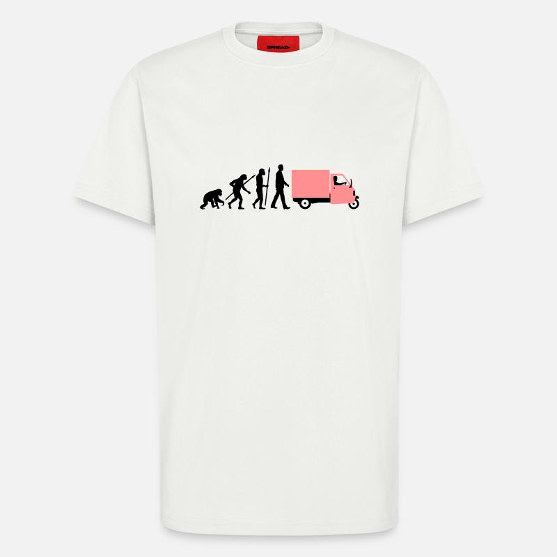 evolution_of_man_Piaggio Ape_092014_a_2c - T-Shirt - made by SPREAD - OFF WHITE