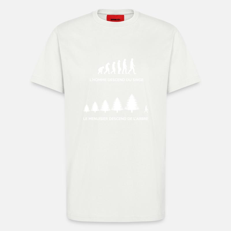 Evolution du menuisier - T-shirt bio décontracté fabriqué en UE - OFF WHITE
