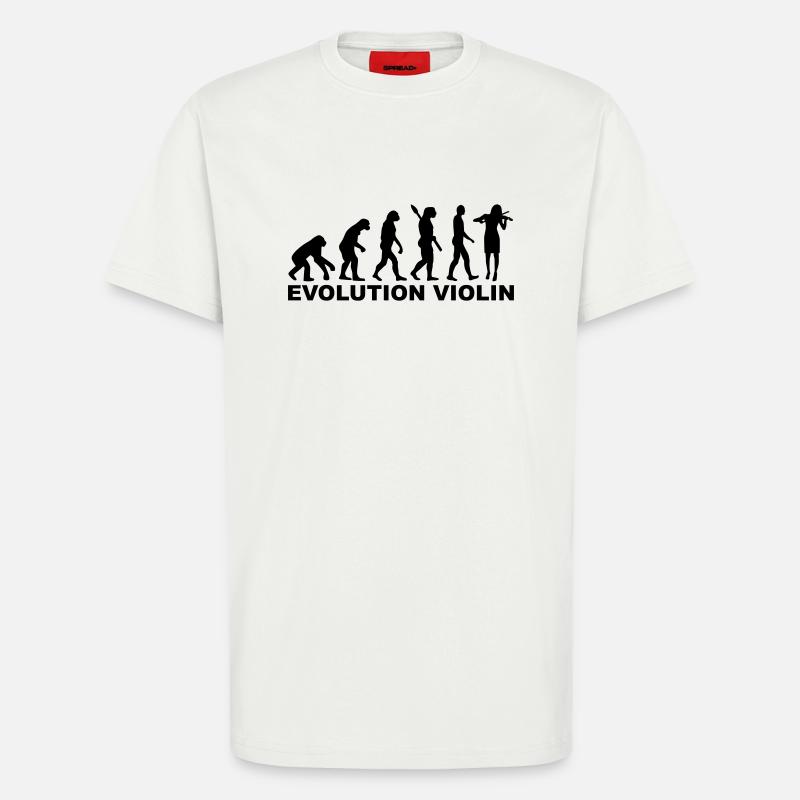 Evolution violin - T-shirt bio décontracté fabriqué en UE - OFF WHITE