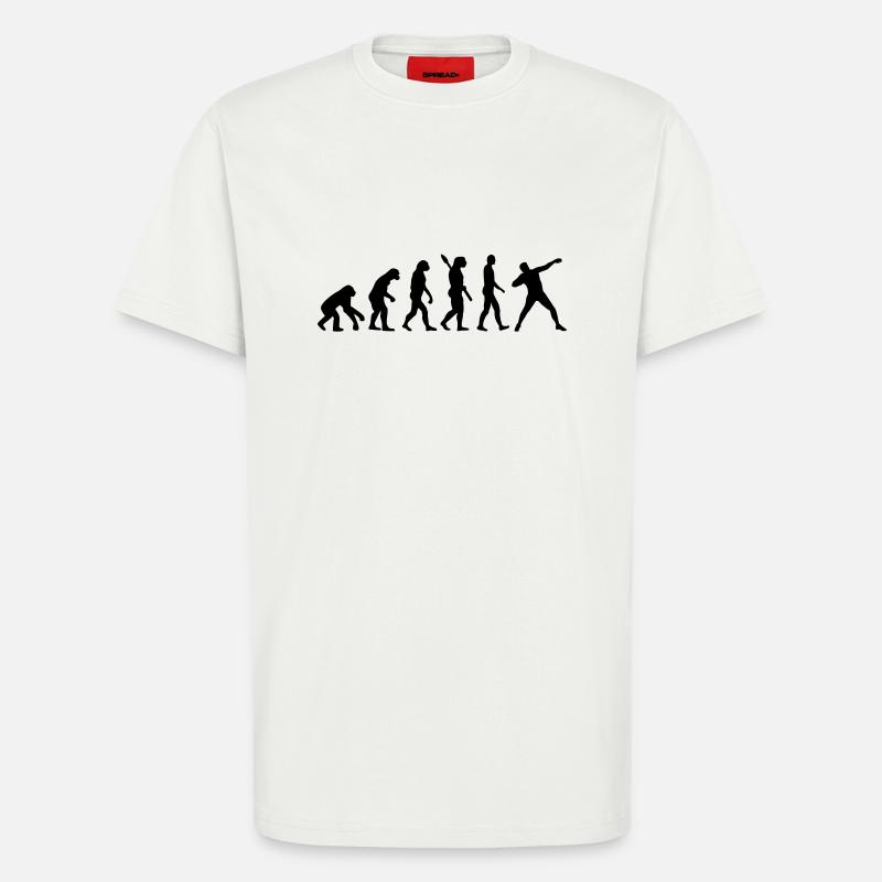 Évolution Lancer du poids - T-shirt bio décontracté fabriqué en UE - OFF WHITE