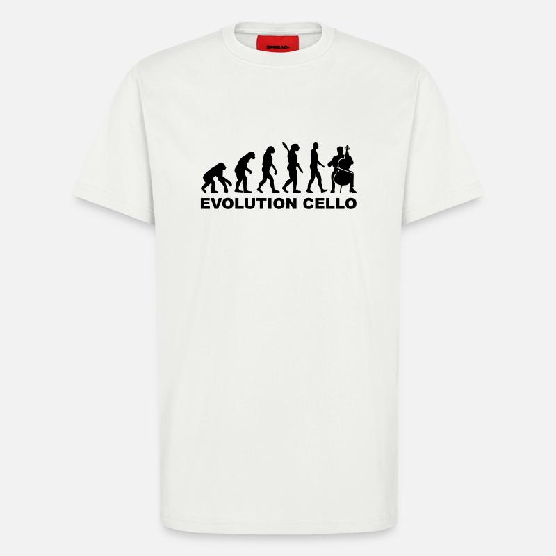 Evolution Cello - T-shirt bio décontracté fabriqué en UE - OFF WHITE