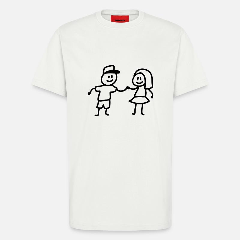 Junge Mädchen spielen - T-Shirt - made by SPREAD - OFF WHITE