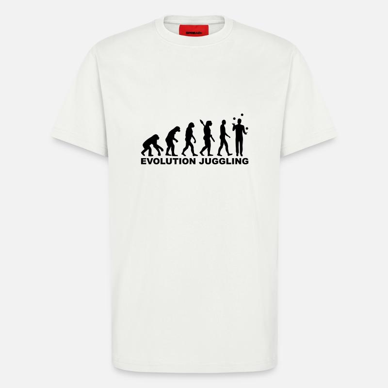 Evolution Juggling - T-shirt bio décontracté fabriqué en UE - OFF WHITE