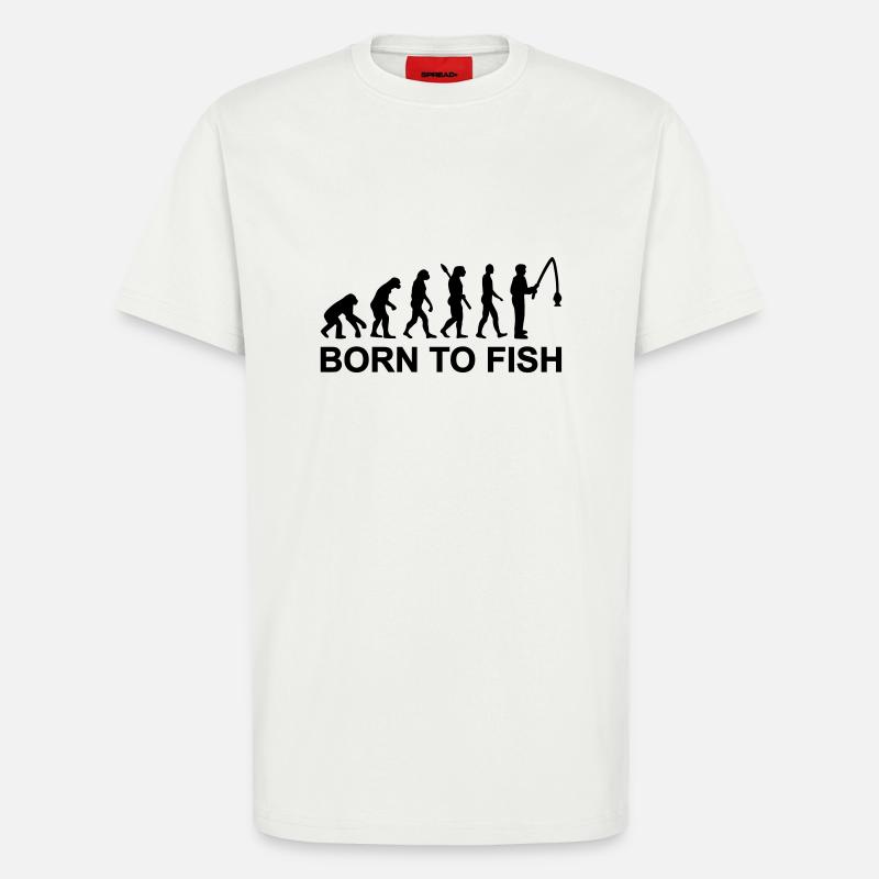 Évolution Pêche - T-shirt bio décontracté fabriqué en UE - OFF WHITE