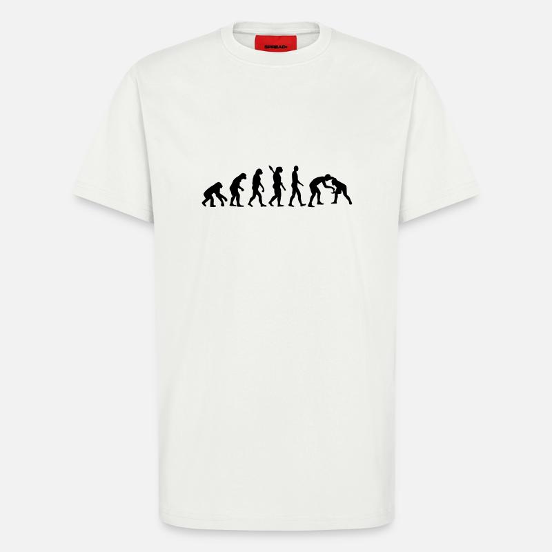Évolution Lutte - T-shirt bio décontracté fabriqué en UE - OFF WHITE