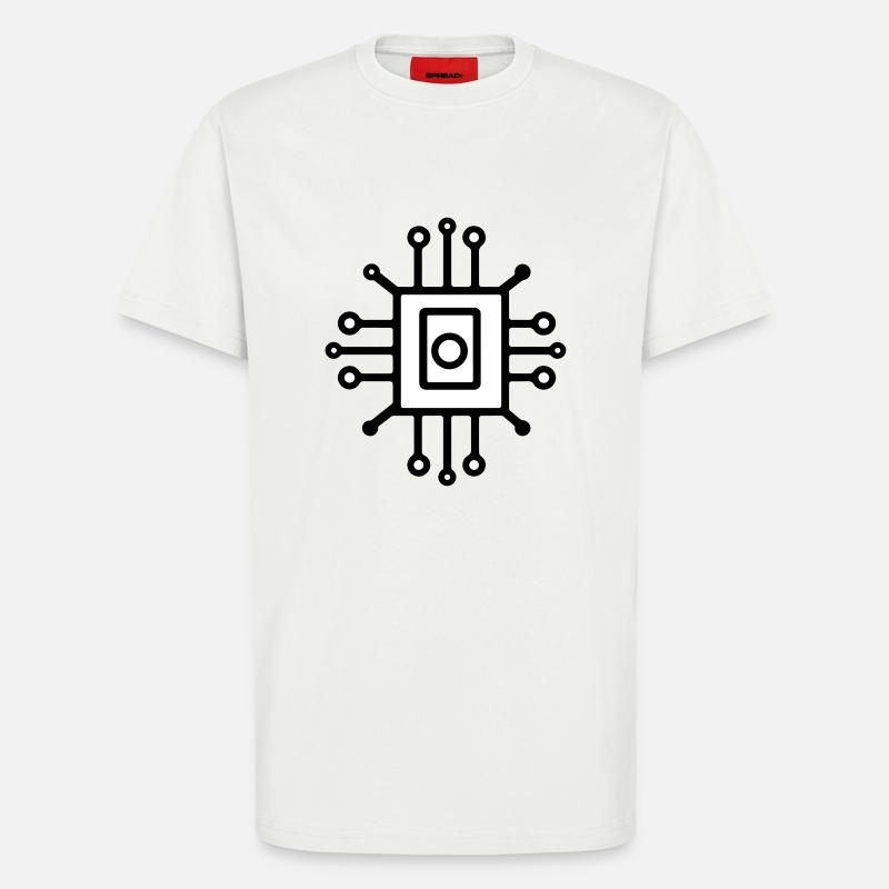 Digital Computer Chip Symbol - T-Shirt - made by SPREAD - OFF WHITE