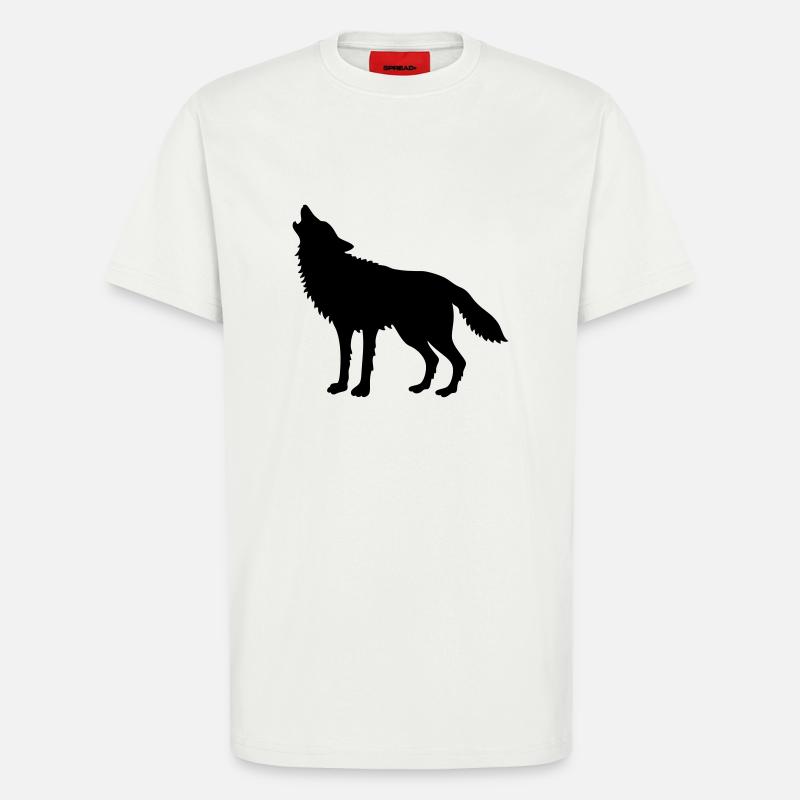 Heulender Wolf (Silhouette) - T-Shirt - made by SPREAD - OFF WHITE