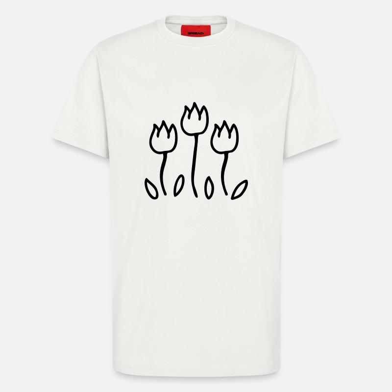 Tulpengarten - Line - T-Shirt - made by SPREAD - OFF WHITE
