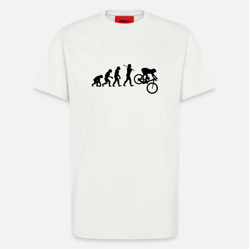 MTB Downhill Evolution - T-shirt bio décontracté fabriqué en UE - OFF WHITE