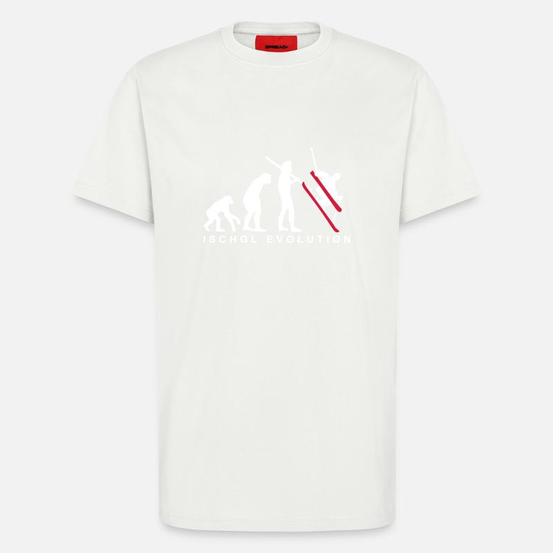 Ischgl Ski Evolution - T-shirt bio décontracté fabriqué en UE - OFF WHITE