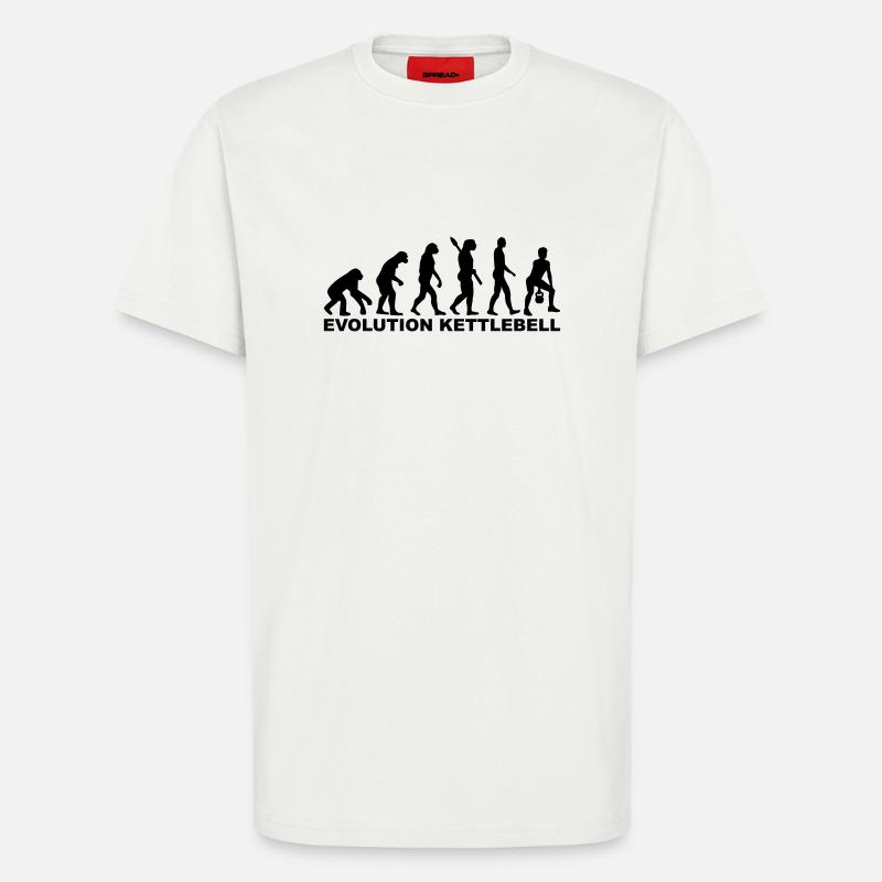 Evolution Kettlebell - T-shirt bio décontracté fabriqué en UE - OFF WHITE