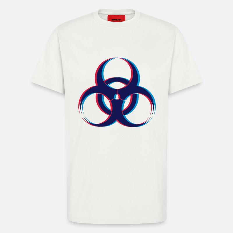 Biohazard 3D - T-shirt bio décontracté fabriqué en UE - OFF WHITE