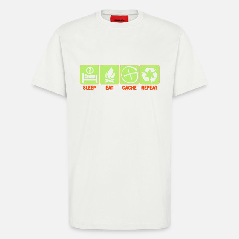 Sleep, Eat, Cache, Repeat - T-Shirt - made by SPREAD - OFF WHITE