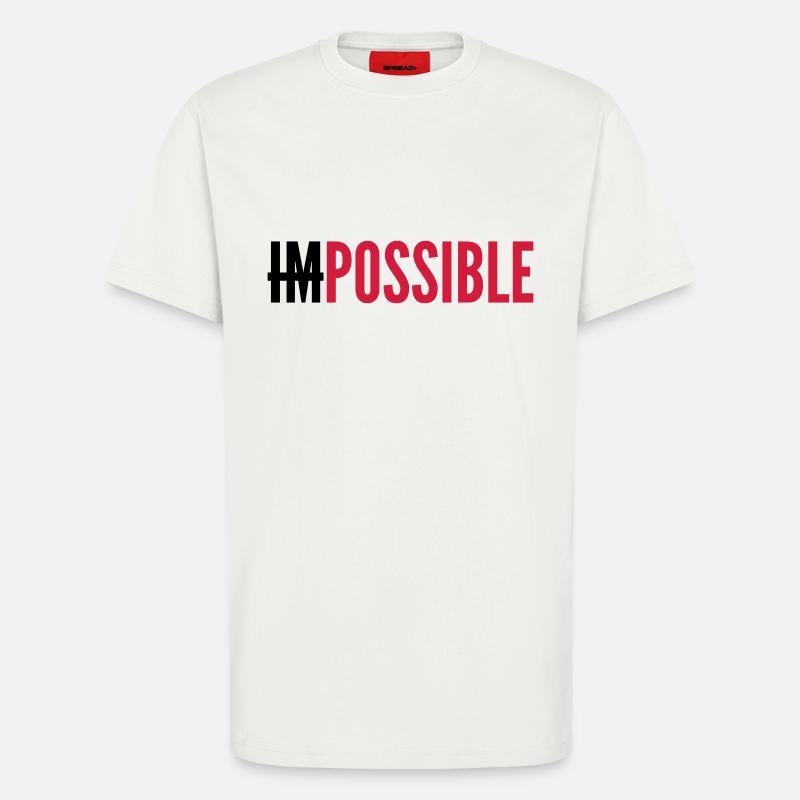 IMPOSSIBLE - POSSIBLE - T-shirt bio décontracté fabriqué en UE - OFF WHITE