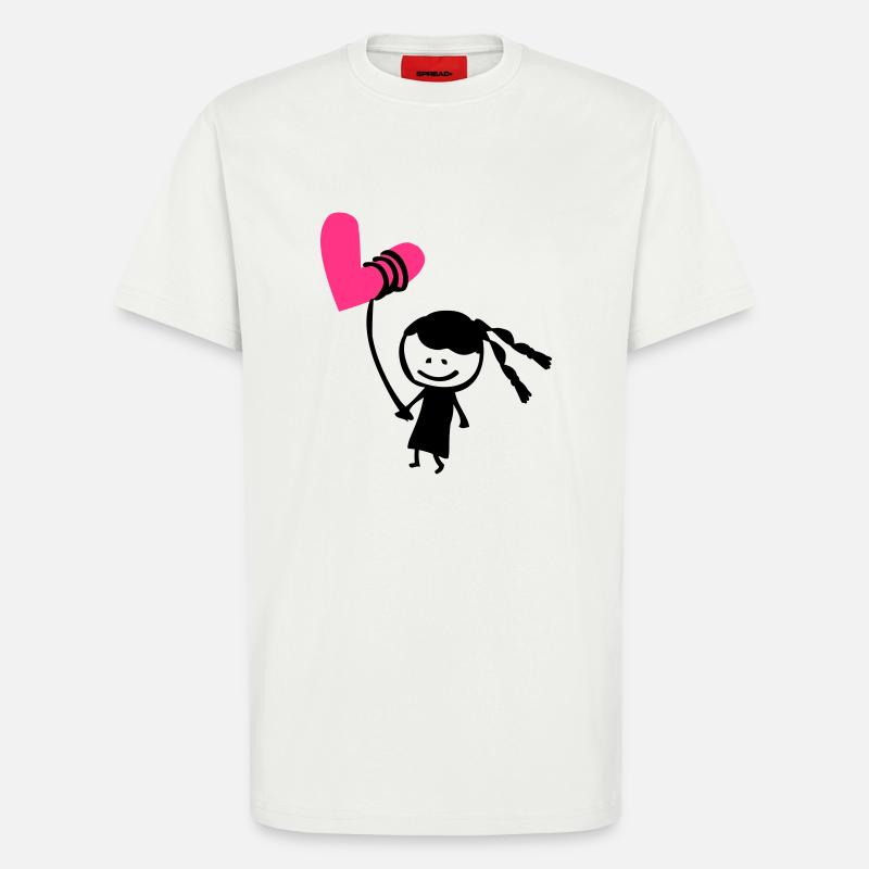 Kleines Mädchen mit Herzballon - T-Shirt - made by SPREAD - OFF WHITE