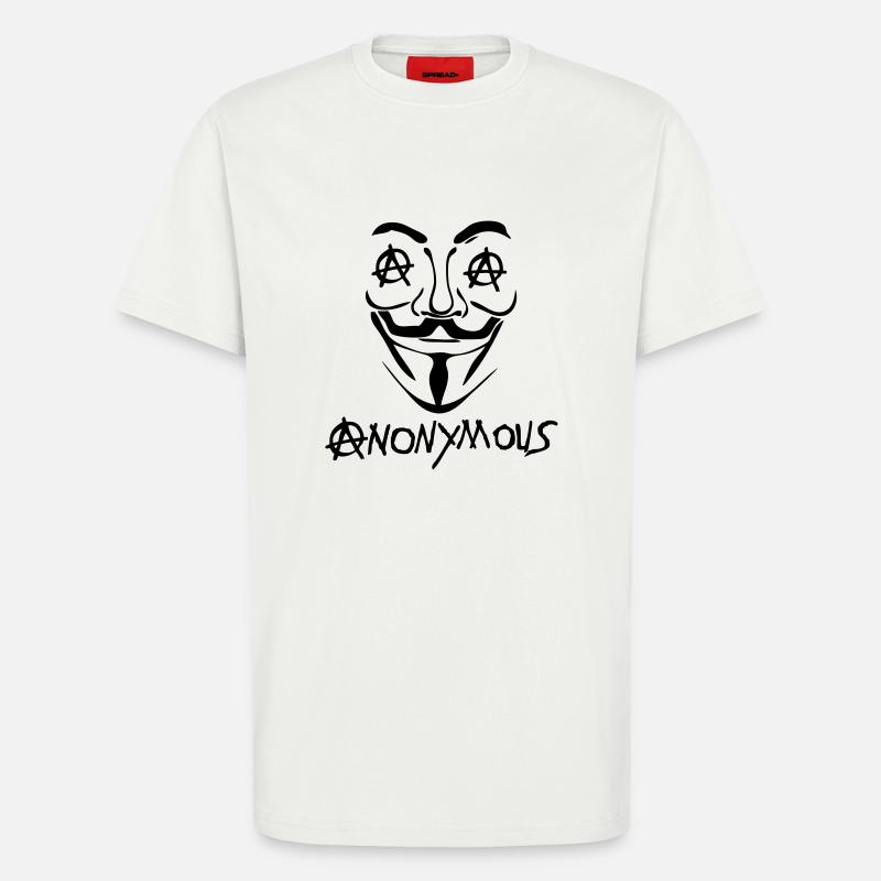 anarchy logo anonymous2 mask mask - T-Shirt - made by SPREAD - OFF WHITE