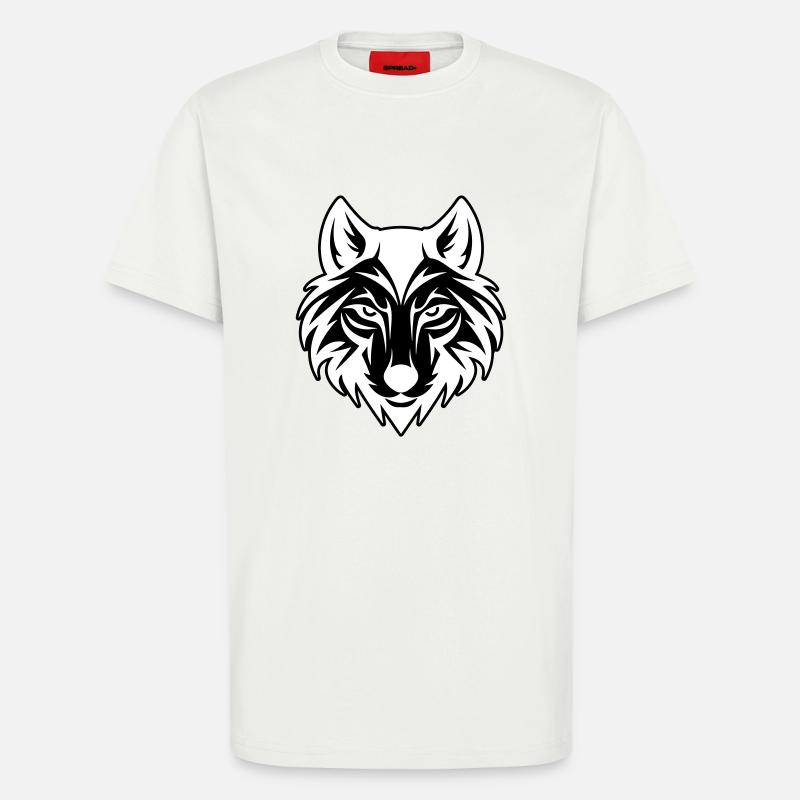 Wolf Kopf - T-Shirt - made by SPREAD - OFF WHITE
