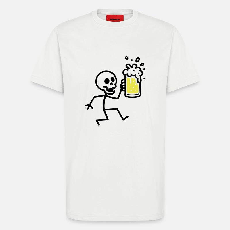 Skelett Bier Saufen - T-Shirt - made by SPREAD - OFF WHITE