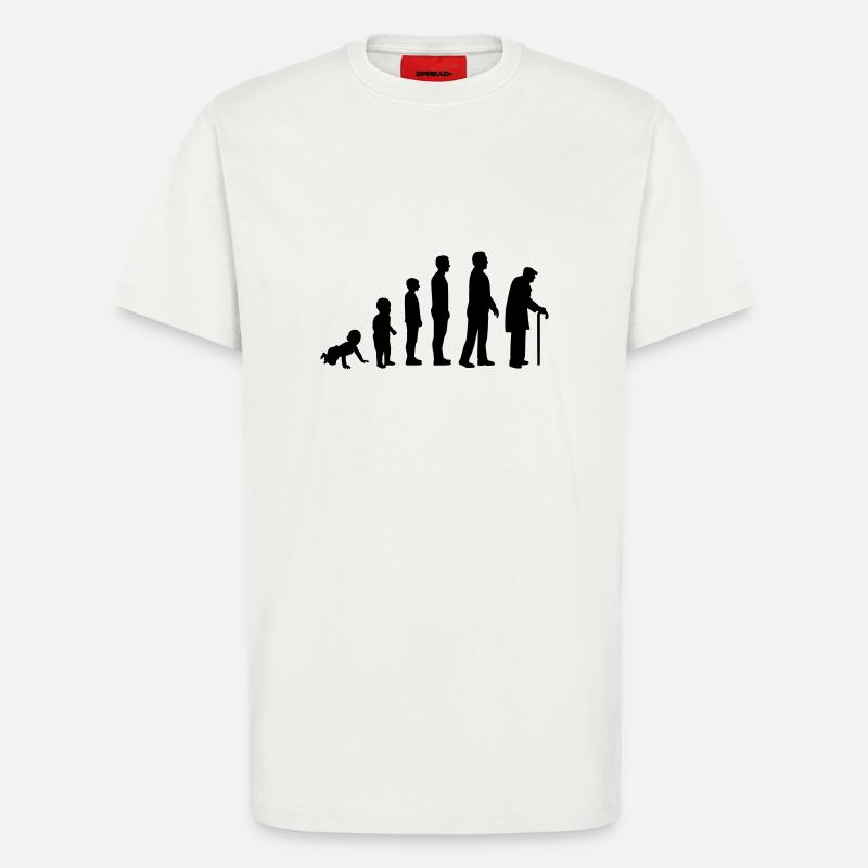 Évolution Retraité - T-shirt bio décontracté fabriqué en UE - OFF WHITE