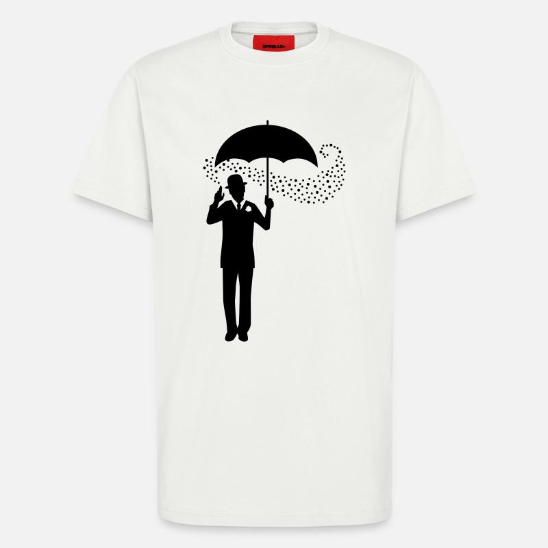 Magicien - Parapluie - Melon - Pantomime - 1C - T-shirt bio décontracté fabriqué en UE - OFF WHITE