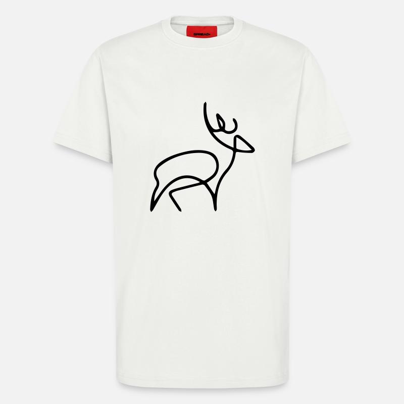 oneline Hirsch - T-Shirt - made by SPREAD - OFF WHITE