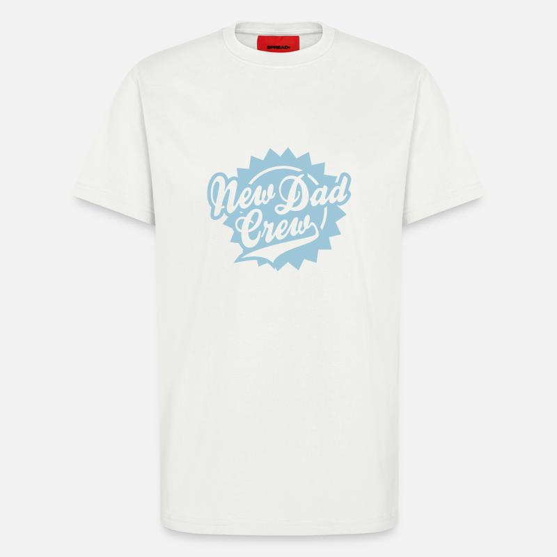Nouveau papa Crew Shield design - T-shirt bio décontracté fabriqué en UE - OFF WHITE