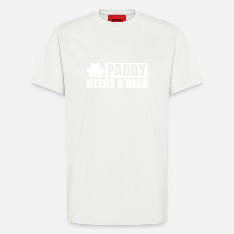 Paddy needs a Beer - T-shirt bio décontracté fabriqué en UE - OFF WHITE