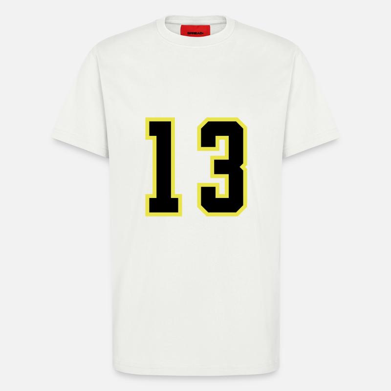 Maillot à 13 numéros - T-shirt bio décontracté fabriqué en UE - OFF WHITE