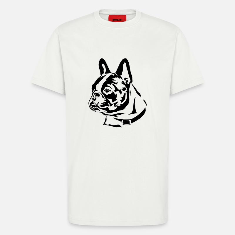 french_bully_head_01 - T-Shirt - made by SPREAD - OFF WHITE