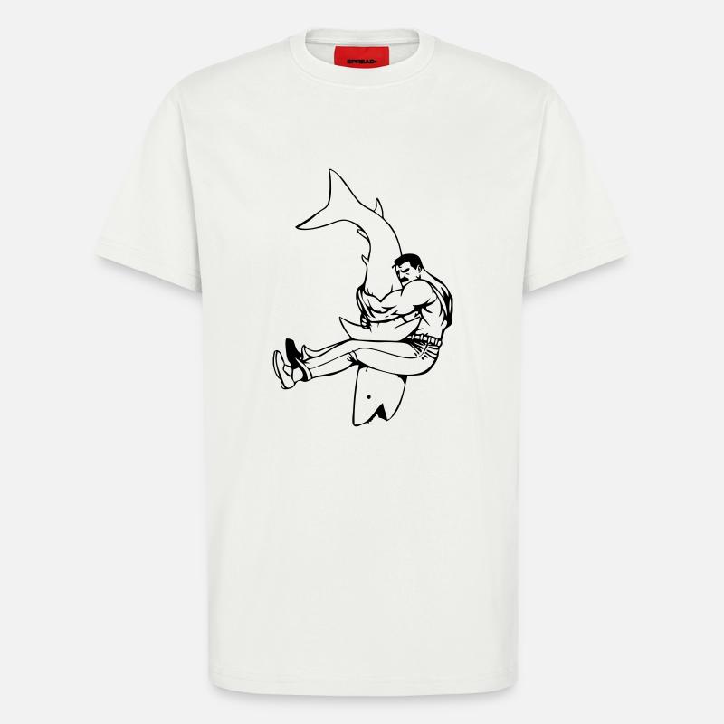 sharkcheck - T-Shirt - made by SPREAD - OFF WHITE