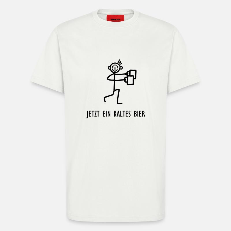 Strichmännchen - Kaltes Bier - T-Shirt - made by SPREAD - OFF WHITE