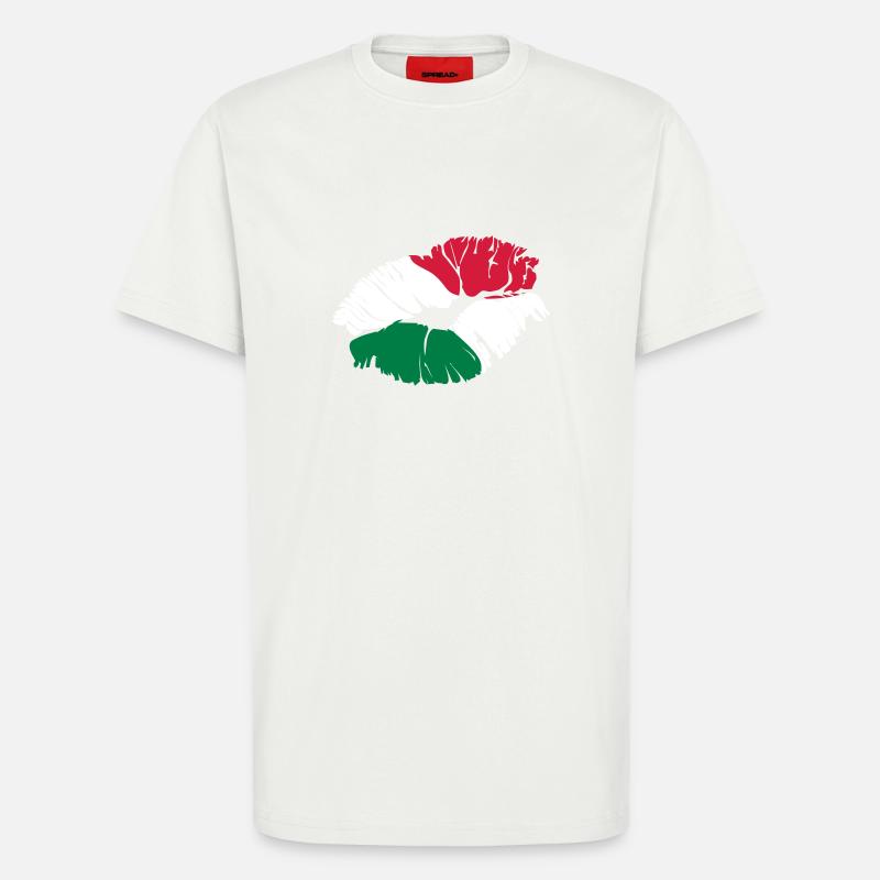 bisou italien - T-shirt bio décontracté fabriqué en UE - OFF WHITE