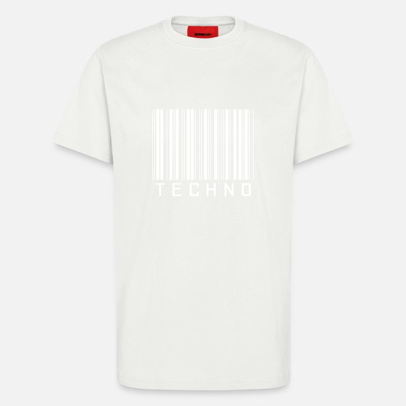 Techno Barcode - T-Shirt - made by SPREAD - OFF WHITE