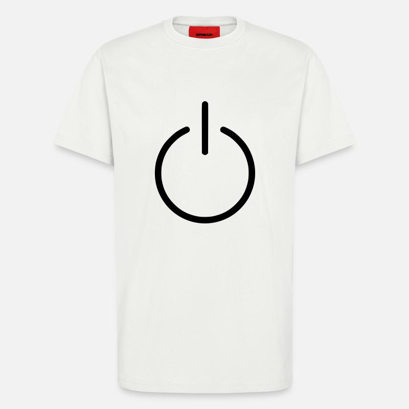 power button - T-Shirt - made by SPREAD - OFF WHITE
