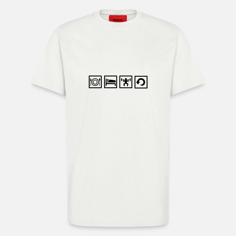Eat Sleep Train Repeat - T-Shirt - made by SPREAD - OFF WHITE