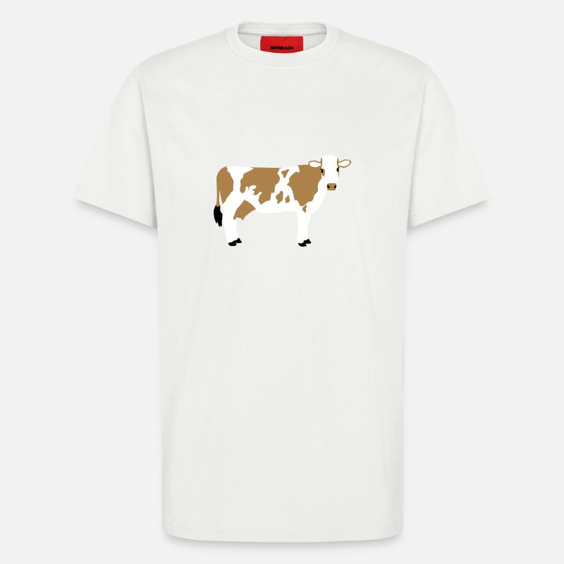 Vache 3 - T-shirt bio décontracté fabriqué en UE - OFF WHITE